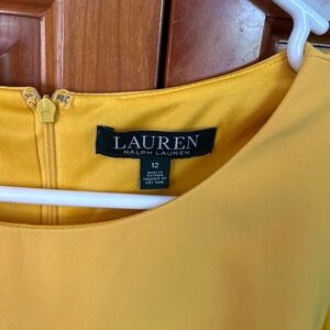 Ralph Lauren Marigold Lined Sheath Dress with shiny side buttons